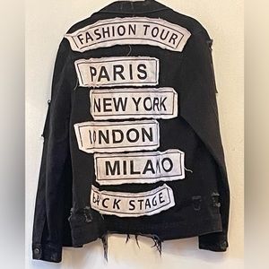 American Bazi Distress FashionTpur Denim Jacket Size M